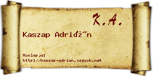 Kaszap Adrián névjegykártya